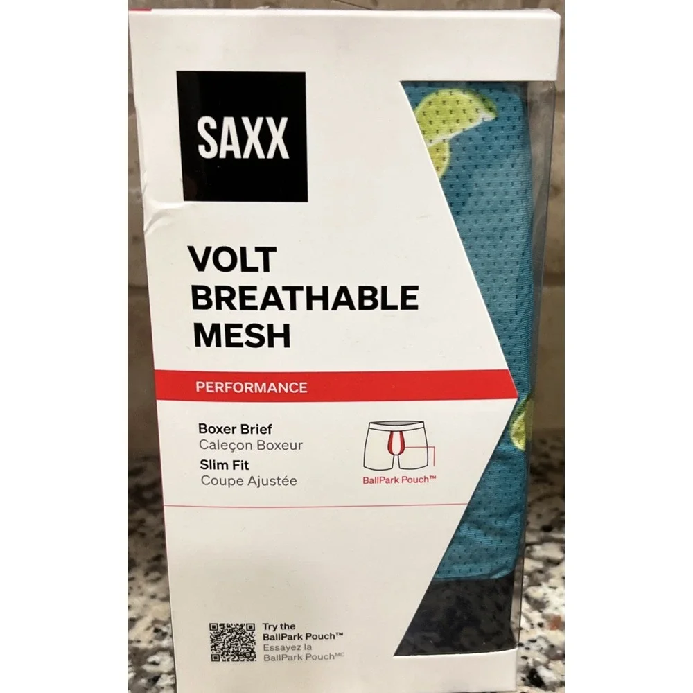 New SAXX Volt‎ Breathable Mesh Boxer Brief Senor Tree Frogz Baltic Green XL